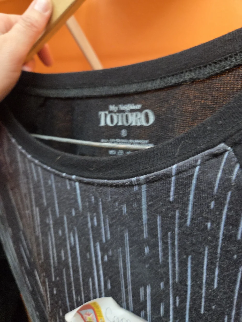 Studio Ghibli Totoro Rain Scene Womens Long-Sleeve Tee - Black Raglan crewneck - Picture 3 of 4